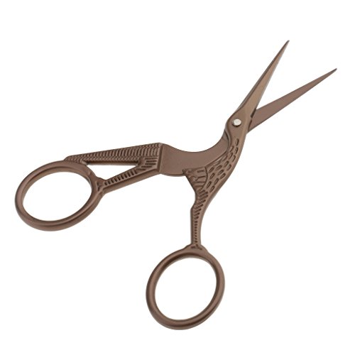 MagiDeal Vintage Stork Embroidery Edelstahl Schere – Grüne Bronze 11,5cm - 3
