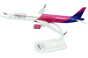 AEROCLIX Model Airplane Wizz Air Airbus A321-200 HA-LGA in 1/200 Scale Plane Model for display with stand, push together Model Aircraft for collectors, 21cm length