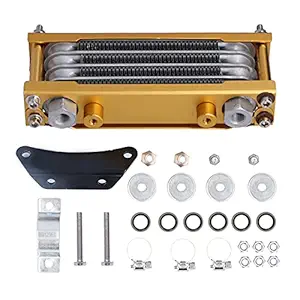 Oil Cooling Kit, 12x1.25 Thread Larger Oil Volume Fast Heat Dissipation Motorcycle Oil Radiator for 125cc 250cc Dirt Pit Bike ATV