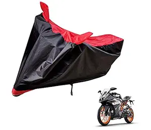 Auto Hub Water Resistant, Dustproof Bike Body Cover for KTM RC 390 - Black/Red