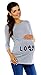 Zeta Ville Maternity - Women's Pregnancy funny Baby Feet print T-shirt Top 548c (Grey, UK 10/12)