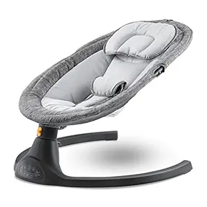 Baybee Premium Automatic Electric Baby Swing Cradle with Adjustable Swing Speed, Soothing Vibrations & Music | Baby Rocker with Mosquito Net, 3 Point Safety Belt & Removable Baby Toys (Black)