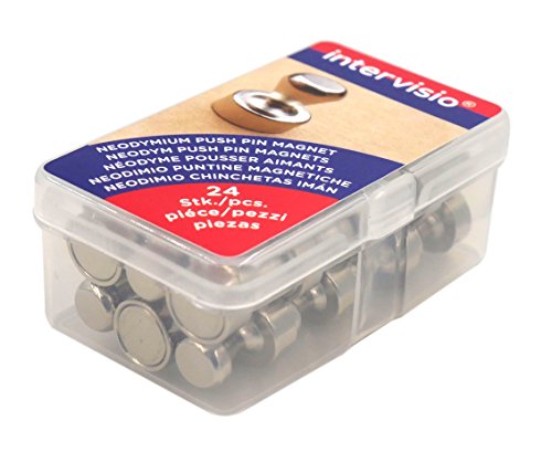 Juego de 24 imanes de neodimio para pizarras magneticas  blancas  mapas  NO apto para tablero de vidrio magn  tico   Chinchetas potentes con im  n en forma de cono    12 x 16mm per pizarra nevera magn  tica - intervisio