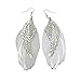 Produktbild Damen Ohrringe Schmuck Ohrstecker Stecker DAY.LIN Engel Metall Flügel böhmischen handgemachte Vintage Feder lange Ohrringe (Weiß)