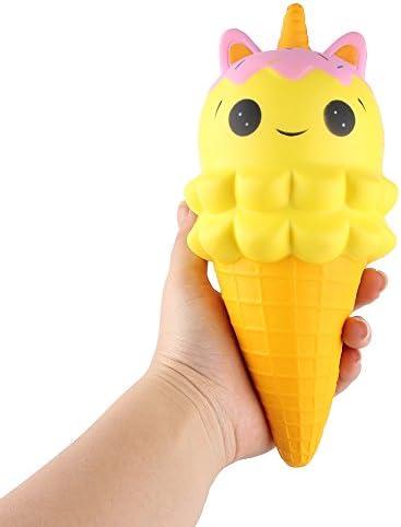 Yusealia Squishy Toy Jumbo Kawaii Squeeze Toys Cute Unicorn Ice Cream Scented Slow Rising Squishies Charms For Kids Adults Gifts,Lovely Toy Cell Phone Straps Key Chains Decor Collection