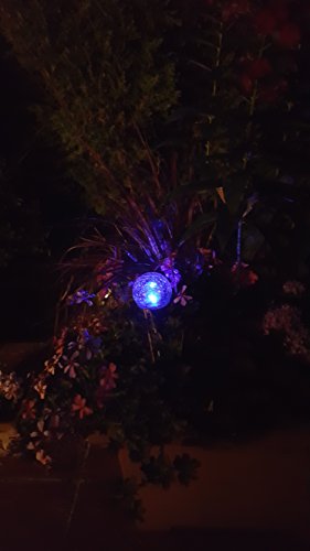 3 x LED Solarleuchten Solar-Glaskugel Ena mit Farbwechsel Solarspieß Kugel Crashglas Bruchglas Optik Gartenleuchte Gartenstecker Solarstäbe Solarlampe Dekoration - 8