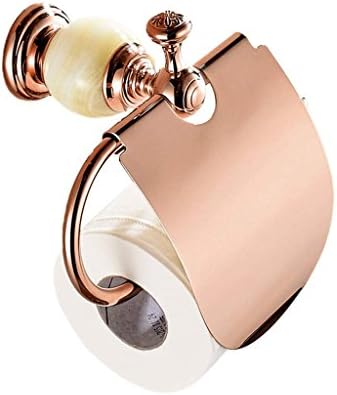 LI JING SHOP - Jade Paper Towel Holder Toilet Tray All Bronze European Style Bathroom Roll Tray Gold Marble Antique WC Tissue Box ( Color : A )