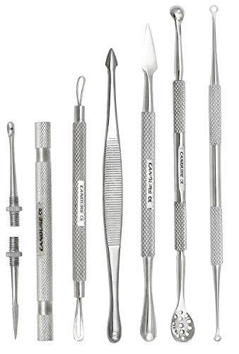 Komedonenquetscher – Mitesserentferner – Pickelentferner Set – Akne Extraktoren – 6 Stücke Edelstahl - 4