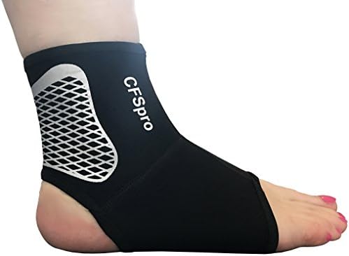 CFSpro - Premium Ankle Support. Lightweight, comfortable, firm support and compression. Helps stabilise strains, sprains, weak and injured ankles. Ideal for all Sports, running, tennis, football, rugby, basketball and walking. Unisex design (Black, Large)