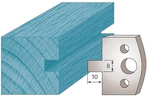 Diamwood Platinum - Jeu de 2 fers profilés Ht. 40 x 4 mm rainure 8 mm M94 pour porte-outils de toupie - Diamwood Platinum