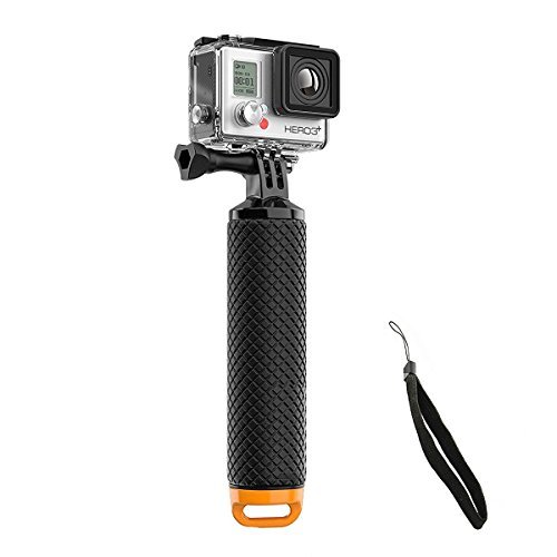 Welltop Trépied à Main Flottante GoPro à l'épreuve de l'eau et poignée Flottante avec vis Pouce et Poignet Ajustable pour GoPro Hero 2/3/3 + / 4 Accessoires Sport (Jaune)