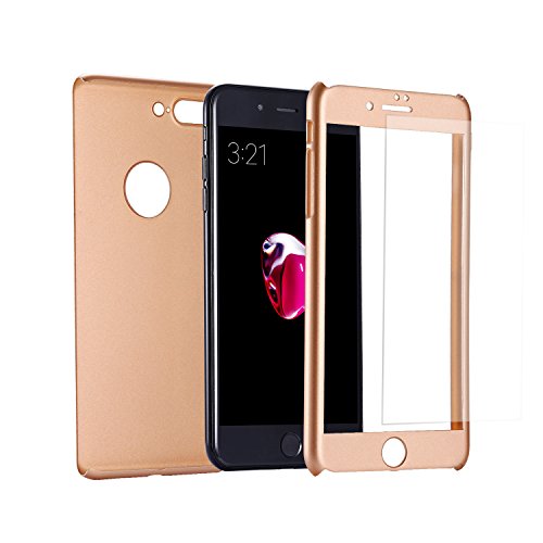 Dreamer-Z Funda de m  vil Iphone7 360 grados paquete s  lido con un agujero para Iphone 7 Oro