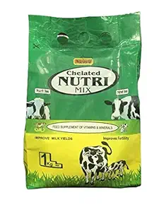 NUTRI Mix 1KG CHELATED Mineral Mixture for Buffalo Cattle Horse Pig & Poultry