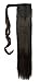 26 inches Fashion Long Wrap Around Ponytail Straight Clip in Pony Tail Hair Extension Extensions Dark Brown