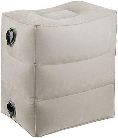 Foot Rest Pillow for Kids Sleeping and AirGoods Adjustable Height Inflatable Foot Rest Cushion for Leg Rest (GREY-1)