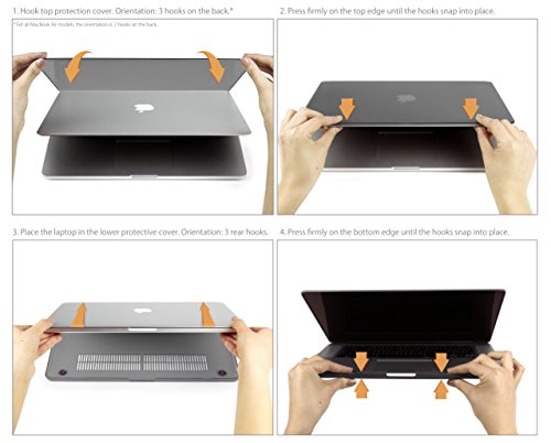 MyGadget H  lle Hard Case  Matt  - f  r Apple MacBook Air 13   ab Mitte 2011  A1466 A1369 - Schutzh  lle slim Hartschalen Tasche Plastik Cover in Grau