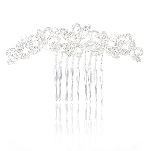 Phenovo 1pc Bridal Bridesmaid Women's Rhinestone Hair Comb Hair Accessories 9 x 5cm