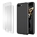 Produktbild iPhone 7 Plus 8 Plus Hülle, iPhone 7 Plus 8 Plus Panzerglas, E-Unicorn Apple iPhone 7 Plus 8 Plus Hülle Silikon Schwarz Matt Tasche Schutzhülle + 2 Stück Schutzfolie Glas Folie Zubehör 9H 3D