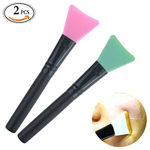 Travelmall 2 piece Mask Applicator Brush Silicone Facial Applicator Hairless SkinSoft Silicone Brush Facial Mask Mud Mask Body Lotion And Body Butter Applicator Tools Brush For Body And Face Random Color (Mask brush)