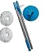 Winberg (TM) Mop 360° spin ,stainless steel Rod stick Rotating Pole with 2 refill cleaning mop by Glitter Collection RDRFLBL RS.549.00