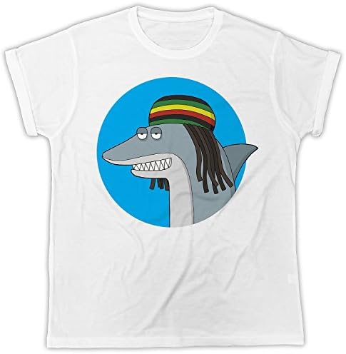 Cool Funny Reggae Shark BOB Marley Rasta Movie Poster Ideal Gift Birthday Present Unisex Mens Tshirt