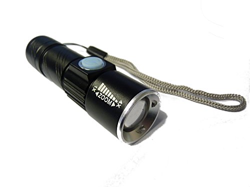 TRIXES Linterna Ultra Brillante LED USB Recargable con zoom Beam Focusing