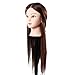 Goodofferplace® Hairdressing 85% Professional Real Hair 22Inch Training Mannequin Head Hairdresser Training Head w/Clamp with Black Prong Metal Pin Combs Rough With Backcomb Teeth For College and Professional Use