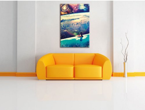 Dive canvas picture painting on canvas, huge XXL Pictures completely framed with stretcher, art print on wall picture with frame, cheaper than painting or an oil painting, not a poster or billboard, size: 120x80 cm