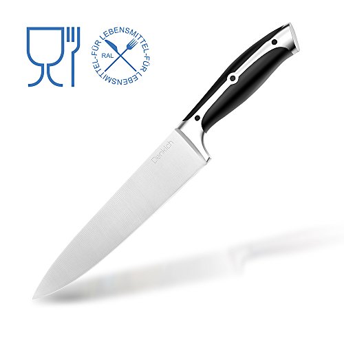 Denkich Kochmesser, 34cm Küchenmesser mit Griff aus Edelstahl,schwarz