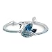 Om Jewells Blue Crystal Jewelled Swan Adjustable Bangle Bracelet Fitted For Women RS.229.00