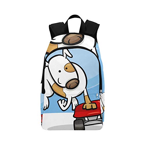 Preisvergleich Produktbild Hundestand auf Einem Skateboard Hand gezeichneten beiläufigen Daypack Reisetasche College School Rucksack für Männer und Frauen