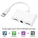 Price comparison product image iphone x Adapter Splitter Headphone Jack Lightning to 3.5mm Adapter for iphone 8 to Charge and listen to Headphones No noise [Support iPhone iPod iPad ] (White) IOS11.3