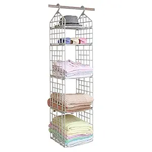 SUKHRUP Plastic Wardrobe Folding Clothes Storage Racks Dormitory Closet for Students Wardrobe Shelves Space Saving Hanging Organizer Storage Holders and Racks for Underwear