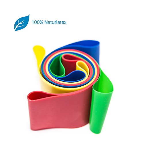 burnletics® Fitnessbänder 4er Set + Tasche + Anleitung, Loop Gymnastikbänder, Bunt, Pilates & Reha Widerstandsbänder - 5