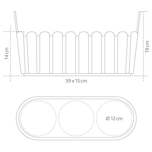 Emsa 515162 Landhaus Jardinière 39 x 15 cm, grün - 3