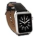 Produktbild Solo Pelle Apple Watch Series 1 & 2 "Watch" Leder Armband Uhrenband mit passendem Uhrenadapter Connector Erstatzband Strap (42 mm Schwarz / Silber Connector)