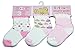 New 3 Pairs of Pink flower or Cupcake style childrens kids socks - baby girl 0-12 months (3-6 mnths, Cupcake)