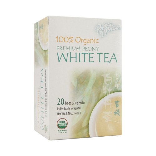 Prince of Peace Organic Premium Peony White Tea 20 tea bags (Pack of 8)