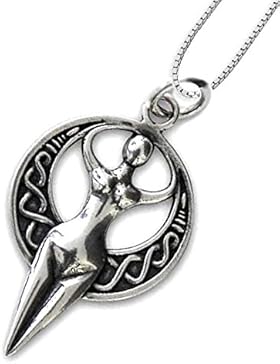 Anhänger Göttin Gaia Amulett 925er Silber Schmuck mit Kette Halskette Silberkette 5602