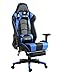 Produktbild Top Gamer Gaming Stuhl PC Racing Gaming Sessel Bürostuhl Schreibtischstuhl mit Gepolsterte Fußstütze(Schwarz und Blau)