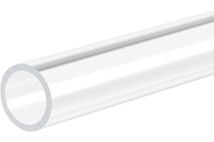 sourcing map 2pcs Transparent Rigide Acrylique Tuyau 13mm ID x 15mm Diamètre Externe x 305mm Rond Tube