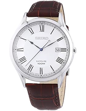 Seiko Herren-Armbanduhr Classic Analog Quarz Leder SGEG97P1