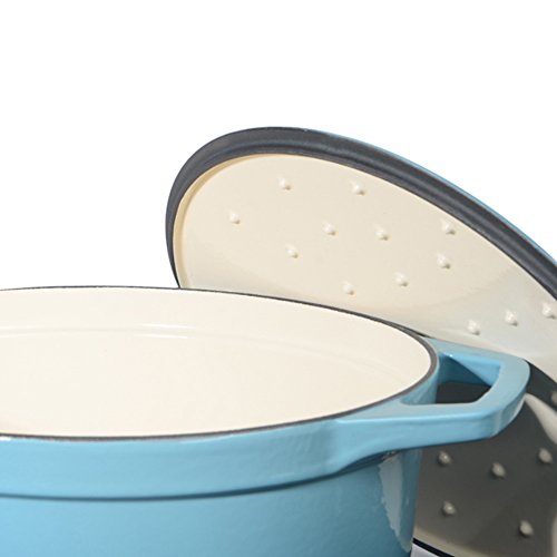 ProCook Bratentopf aus Gusseisen, 26 cm Ø, 4,0 l Volumen, oval, in schattiertem Türkis - 5