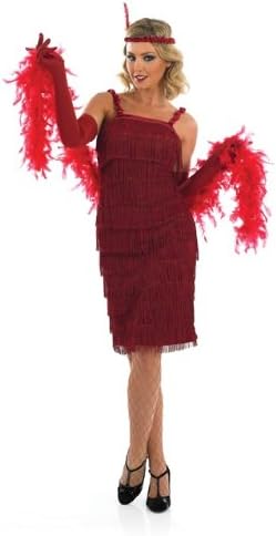 20s Charleston Flapper Red Female Fancy Dress - Size XXL (UK 24-26)
