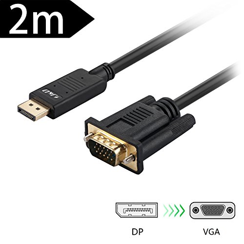 DP auf VGA, J&D Goldbeschichteter Displayport auf VGA 1080P Full HD Kabel Adapter Konverter Male to Male - 2m
