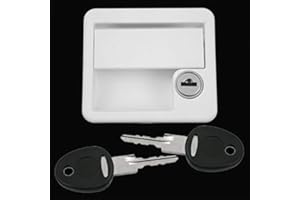 PRO-STYLING DESIGN FOR PERFECTION Cerradura para puerta de caravana, sistema FF, color blanco