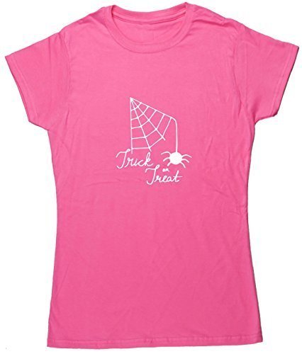 HippowarehouseTrick or Treat Spider Web Womens Fitted Short Sleeve t-Shirt