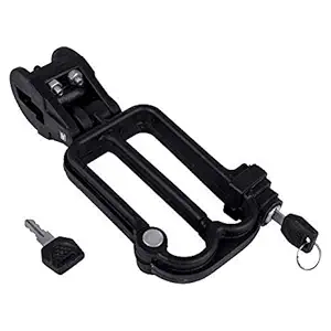 Yash Enterprises Universal W Shaped Helmet Lock for Bikes, Scooty and Motorbike (Black)