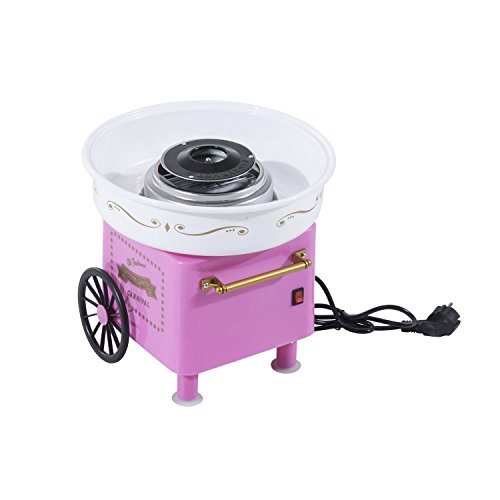 Maquina Profesional Nubes Algodon de Azucar 450W Carrozo 30x30x28cm Rosa NUEVO