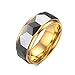 Produktbild AZUO Stereoskopisch Rhombus 8MM Gold Heiraten Ring Gute Qualität Wolfram Stahl Zubehör,Passend für Männer Frau Benutzen,No.9